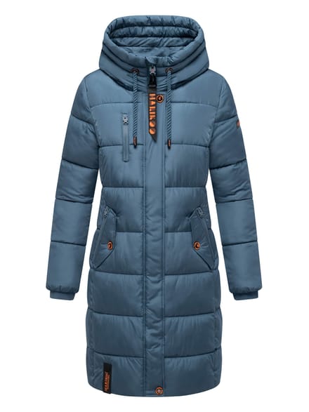 Marikoo dames winterjas – Lange gewatteerde jas met capuchon & zakken