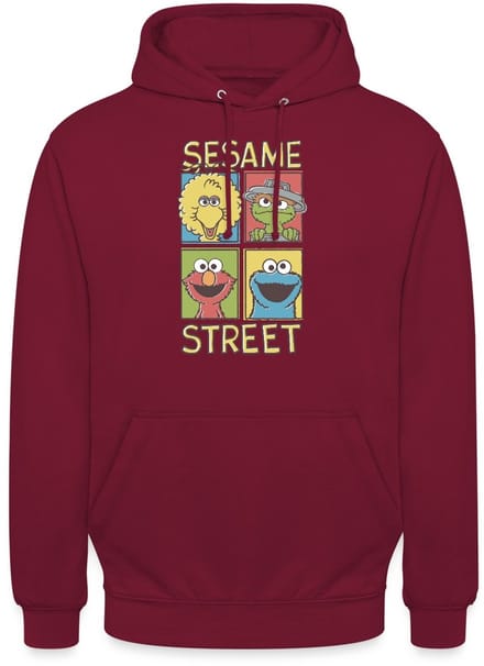 Sesamstraat Bibo Oscar Elmo Koekiemonster Hoodie Unisex