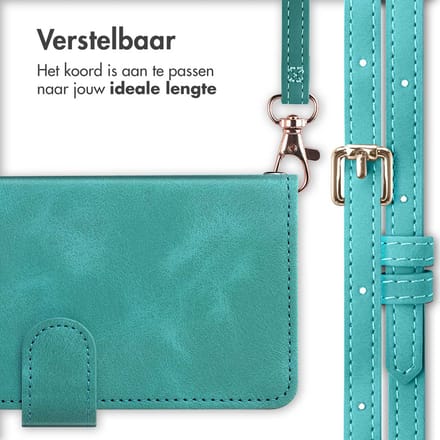 imoshion Hoesje - Geschikt voor Apple iPhone 12 Pro / 12 - Bookcase met koord - Turquoise
