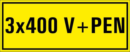 3 x 400 v+pen sticker 250 x 100 mm