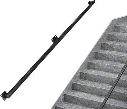 Zwarte trapleuning - Veiligheidssteun - Veilig traplopen - Smeedijzer sterk - 52 meter - Zwart