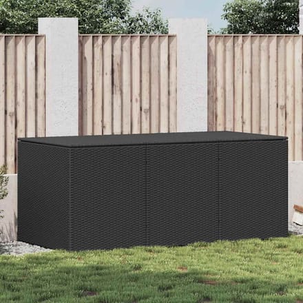 vidaXL - Tuinbox - 180x90x70 - cm - poly - rattan - zwart