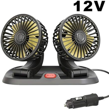 Geargalaxy Dubbele Auto Ventilator - Ventilator - Koelventilator - Auto Ventilator - USB Ventilator - 2 Snelheden - Zwart