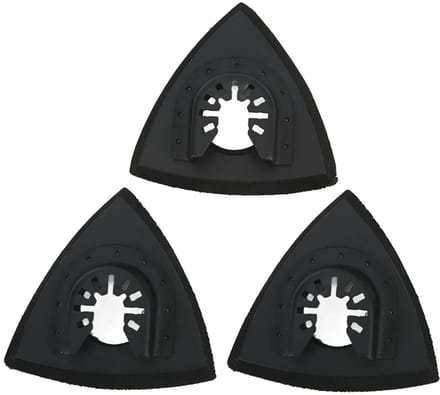 Allecto - 3Pcs Oscillerende Multitool Schuurpad Set - Driehoekige Zelfklevende Schuurdiscs - Perfect voor Houtbewerking - Geschikt voor Multitools ...