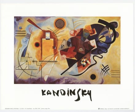 Mini kunstposter - Geel, rood, blauw - Wassily Kandinsky - 24x30 cm
