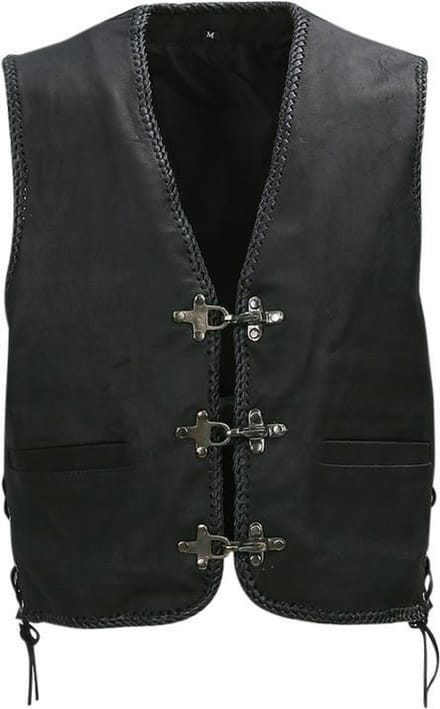 Biker vest leder X-treme zwart - L