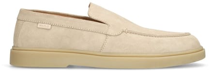 Manfield - Heren - Beige suède loafers - Maat 43