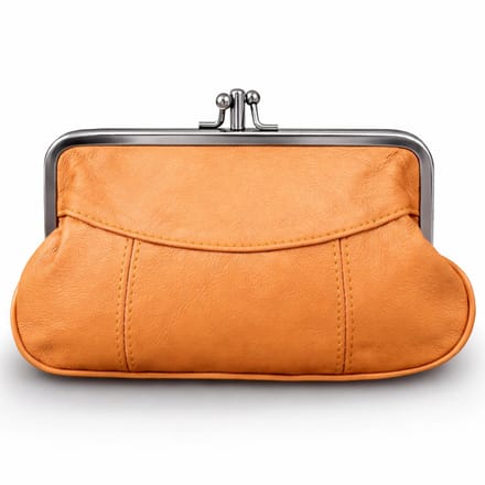 THL Design - Dames Knip Beurs - Portemonnee Dames - Echt Leer Bruin / Cognac