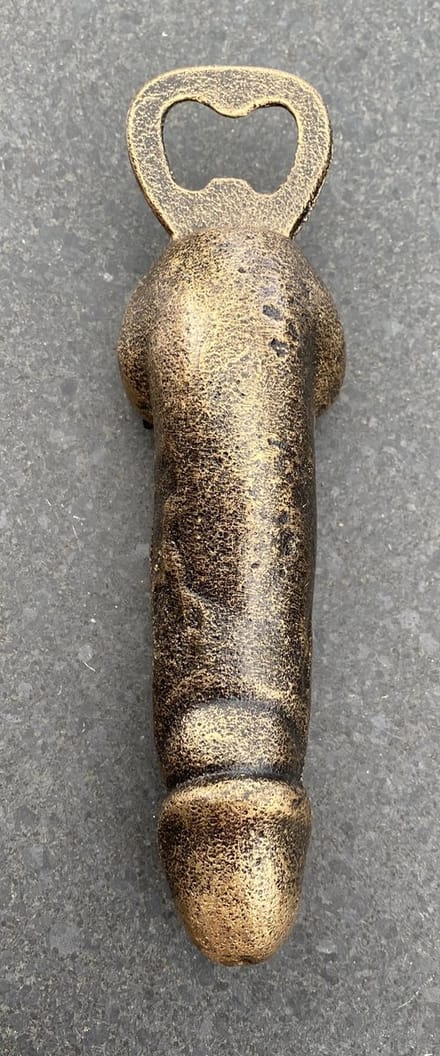 Gietijzer Flesopener Penis Bronskleurig