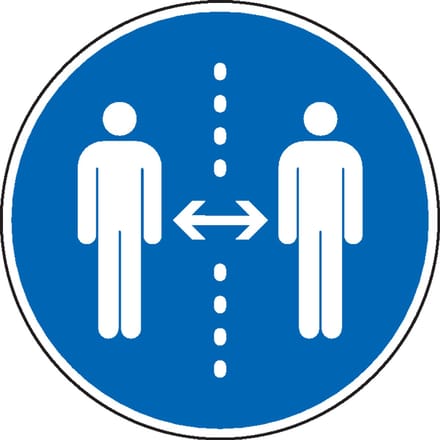 Afstand houden verplicht sticker 150 mm