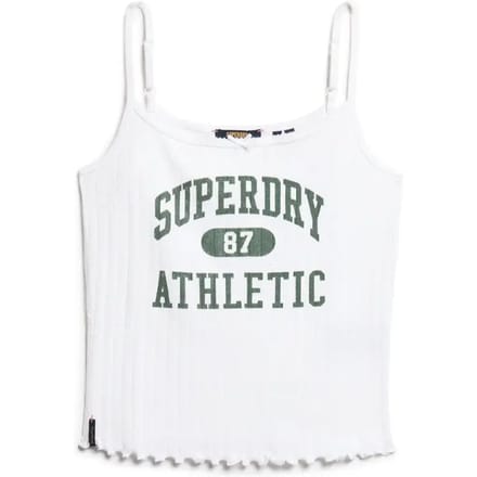 Superdry - Athletic Essentials pointelle camitop met print - Dames - Vesten