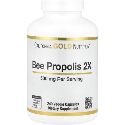 California Gold Nutrition - Bee Propolis 2X - 500 mg - 240 capsules