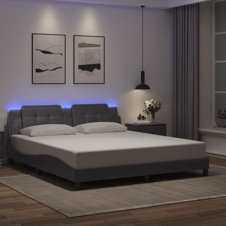 vidaXL - Bedframe - met - LED - zonder - matras - "Zadar" - zwart - 180x200 - cm