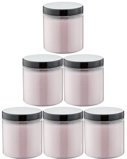 Scrubzout Rozen - 300 gram - Pot met zwarte deksel - set van 6 stuks - Hydraterende Lichaamsscrub