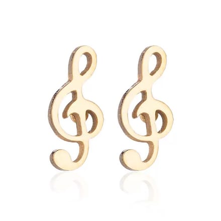 WeLoveSilver - oorbellen - chirurgisch staal - G-sleutel - 10 mm