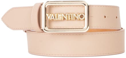VALENTINO Riem Around Plaque Buckle Belt W105 Beige / Oro