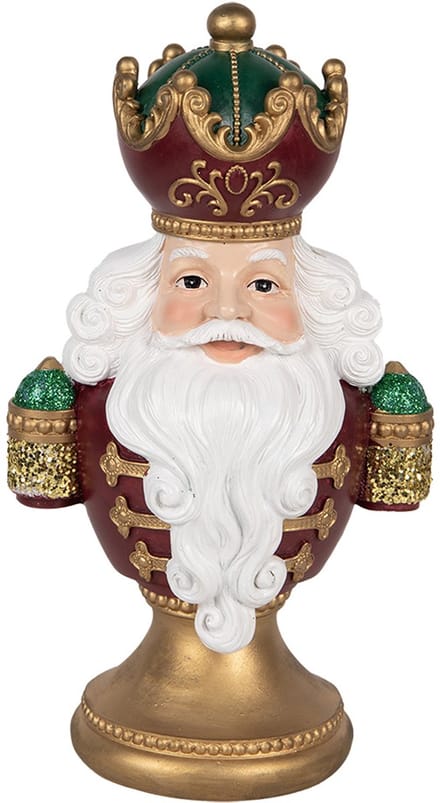 Clayre & Eef Kerstdecoratie Beeld Kerstman 15x10x26 cm Rood Kunststof