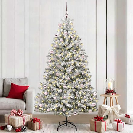 vidaXL - Kunstkerstboom - 240 - cm - 300 - LED's - Warmwit - PVC - en - Staal