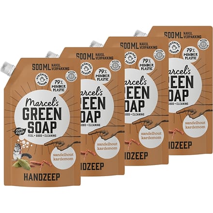 Marcel's Green Soap Handzeep Sandelhout & Kardemom Stazak Multipack x4