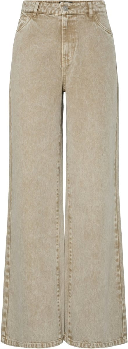 Pieces Jeans Pcfay Mw Wide Denim Jeans 17158357 Sandshell Dames Maat - W29
