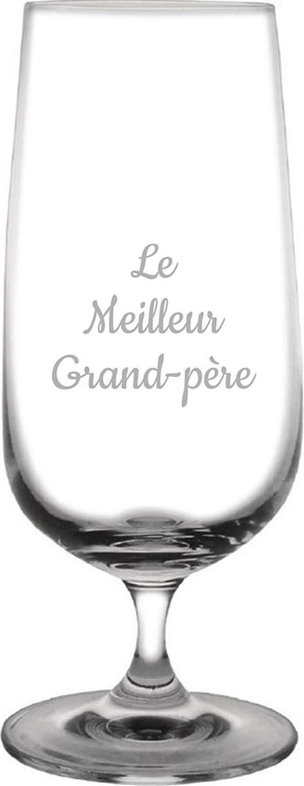Bierglas op voet gegraveerd - 41cl - Le Meilleur Grand-père