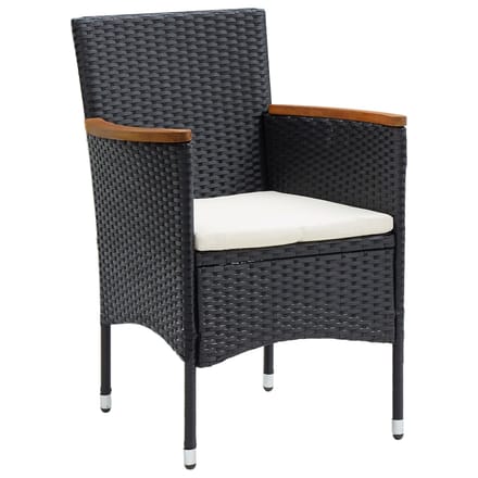 vidaXL Tuinstoelen 4 st poly rattan zwart