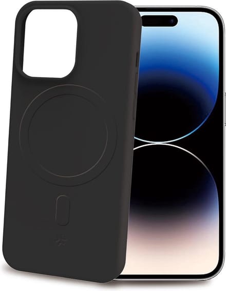 Celly Cromo Siliconen hoesje - Geschikt voor Apple iPhone 15 Pro - TPU Back Cover - Microfiber - Zwart