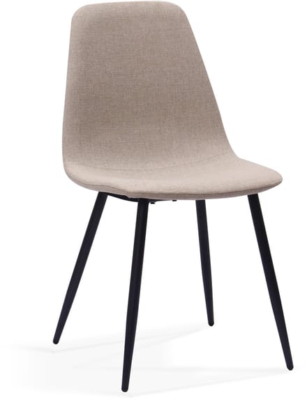REDOM - Eetkamerstoelen - Vlekwerende Bekleding - Scandinavische Stijl - Eethoek - Stof en Metaal - Wit - Set van 2