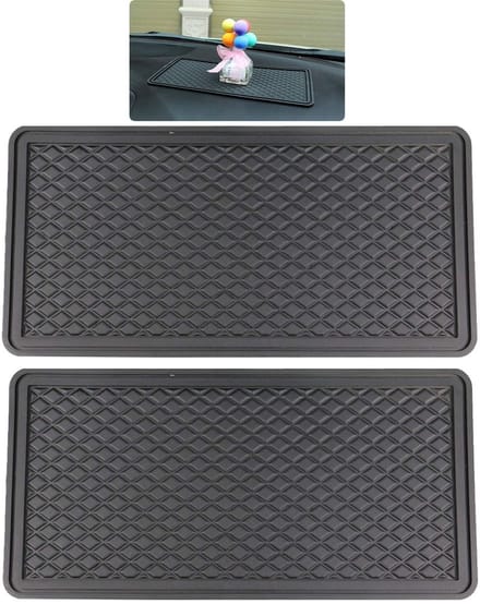 Dailygoody - Dashboardmat - Antislip - Hittebestendig - Zwart - Herbruikbaar - Perfect voor auto-accessoires - 2 stuks