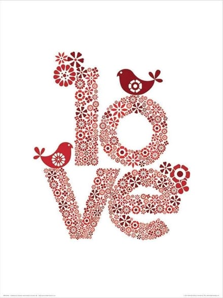 Kunstdruk Valentina Ramos - Red Love 30x40cm