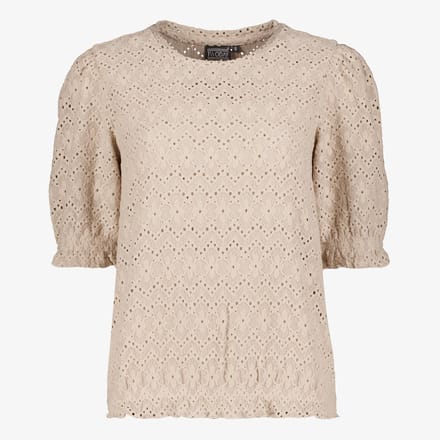 TwoDay kanten dames top beige - Maat M