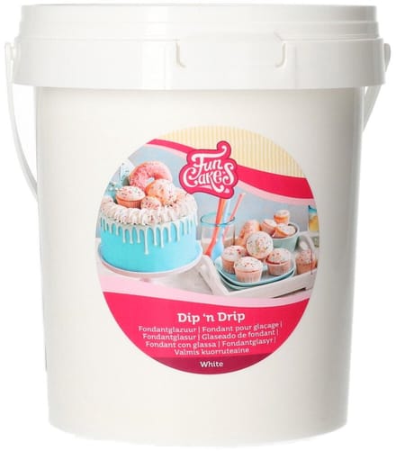 FunCakes Dip 'n Drip - Wit - 1kg - Glazuur voor Cake, Cupcakes en Taarten
