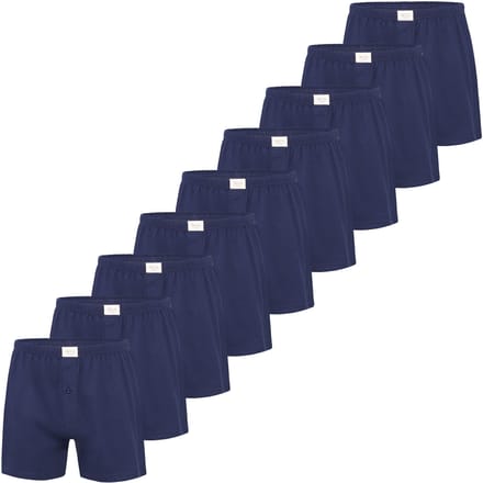 Phil & Co Wijde Boxershorts Jersey Stretch Effen Navy Blauw 9-Pack - Maat M