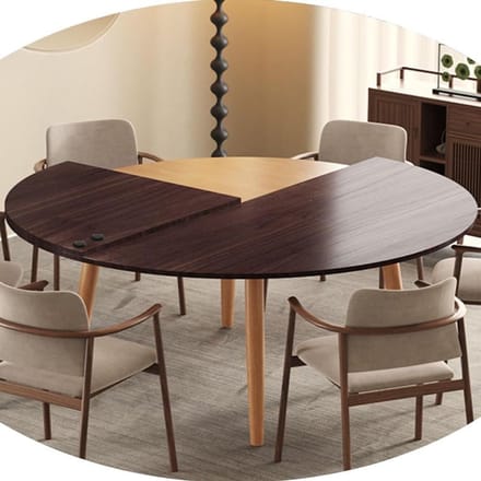 Houten Ronde Tafel - Eettafel Klapbaar - Ruimte Besparen - Uitbreidbaar Ontwerp - 140 cm - Bruin