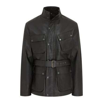 Heren Zwarte Lamsleer Safari Parka Jas - Edinburgh
