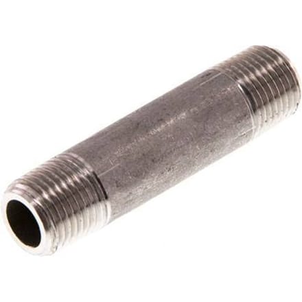 R 1/8'' RVS Dubbele Pijpnippel 20 Bar DIN 2982 - 40mm