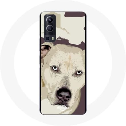 Vivo Y72 hoesje Witte Pitbull Hond wit