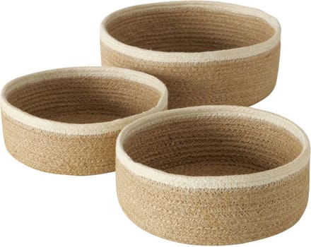 Decoratieve manden Cunas, 3 stuks, van jute