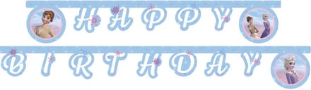 Vegaoo - Elsa Frozen kartonnen slinger Happy Birthday 2 m