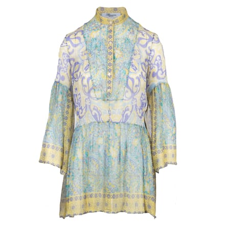 Top met kralenversiering in blauwmarijnkleur - jaren 2000