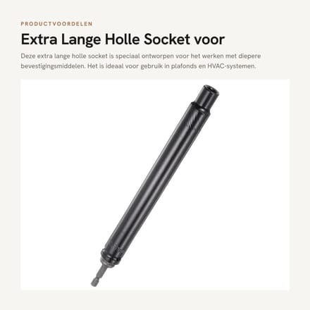 Dailygoods - Extra Lange Holle Socket voor Diepe Bevestigingsmiddelen