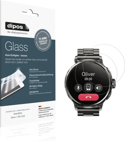 dipos – 2x Pantserfolie geschikt voor Deedlite Zeus 1.85 Zoll | 9H Screenprotector