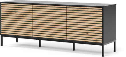 Vicco Eliza Lowboard – 150 x 60 cm met 3 laden Eik goud/antraciet