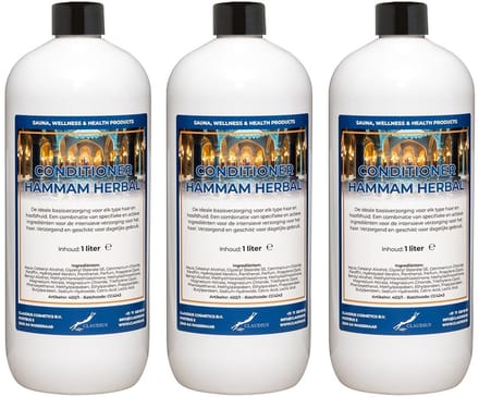 Hairconditioner Hammam Herbal 1 liter met dop - set van 3 stuks