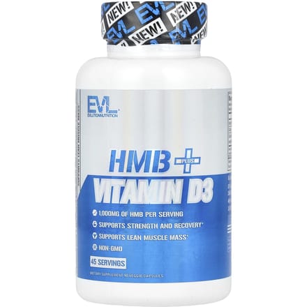 EVLution Nutrition, HMB + Vitamine D3, 90 Plantaardige Capsules
