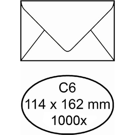 Envelop IEZZY bank C6 114x162mm gegomd wit 1000 stuks