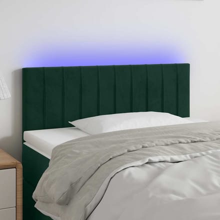 vidaXL - Hoofdbord - LED - 100x5x78/88 - cm - fluweel - donkergroen