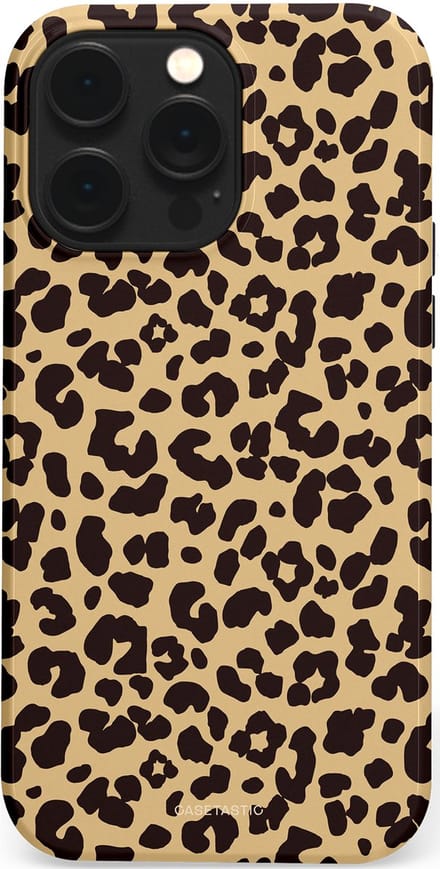 Casetastic hoesje geschikt voor Apple iPhone 14 Pro Max - MagSafe - Dubbellaagse bescherming - Wild - Fashion Case - Beige Zwart