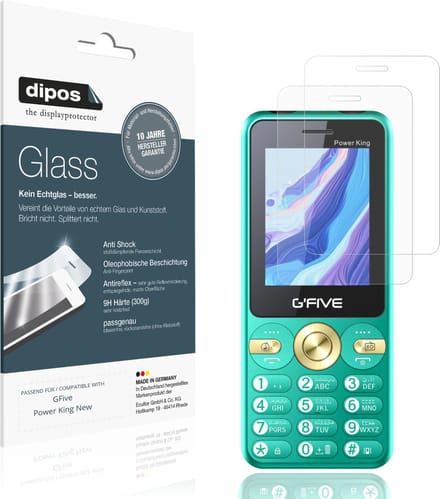 dipos – 2x Matte Pantserfolie geschikt voor GFive Power King New | 9H Screenprotector