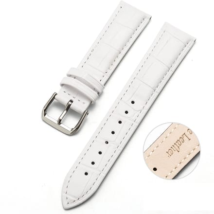 By Qubix - Geschikt voor Garmin Lily 2 - Crocodile leren bandje - Wit
